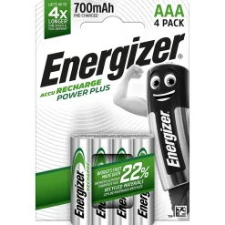 Energizer 4 Piles AAA LR3 rechargeables accu Power Plus