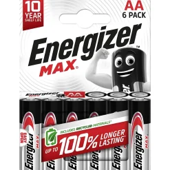 Energizer 6 Piles alcalines AA LR6 Max