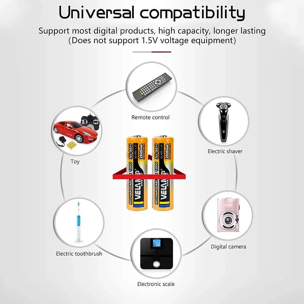 Velamp 4 piles rechargeables ni-mh aaa1000 mAh