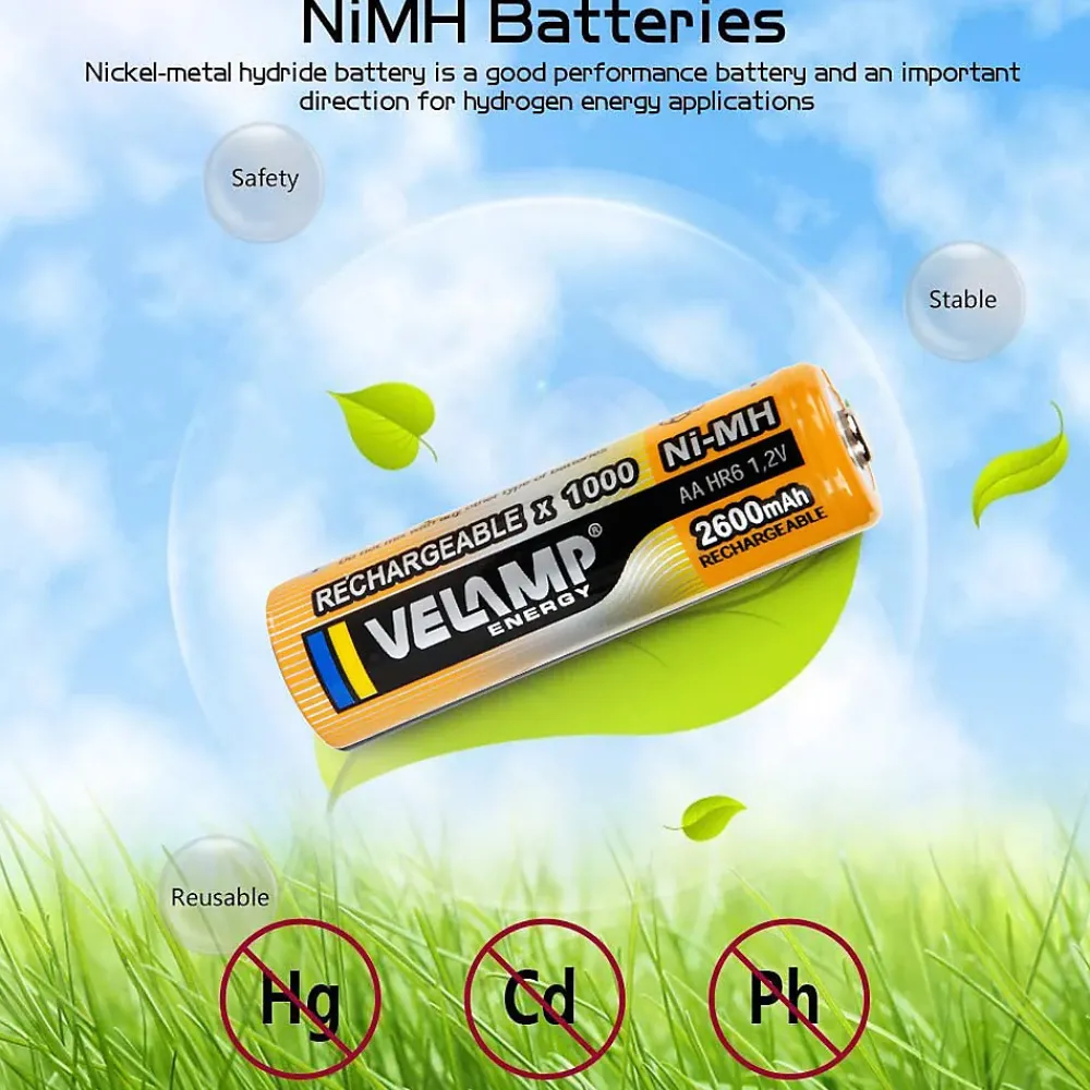 Velamp 4 piles rechargeables ni-mh aaa1000 mAh