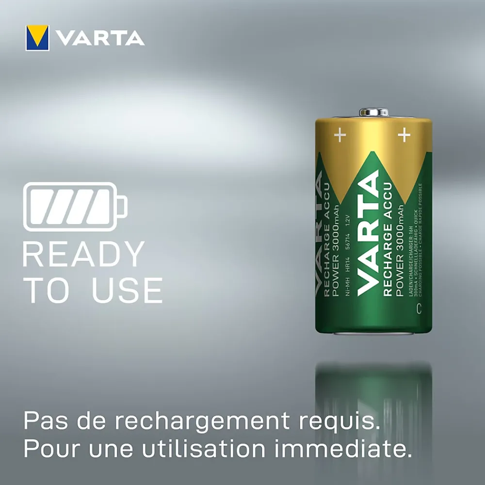Varta 2 Piles rechargeables Ni-MH C (HR14)