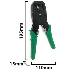 Velamp Testeur De Tension-Pince à sertir 3 en 1. Pour connecteurs RJ45, RJ11, RJ12. Vert