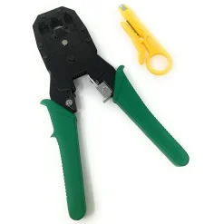 Velamp Testeur De Tension-Pince à sertir 3 en 1. Pour connecteurs RJ45, RJ11, RJ12. Vert