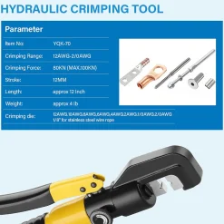 Teeno Tire-Fil-Pince à Sertir Hydraulique 10T avec 9 Matrices Hexagonales Course 12mm