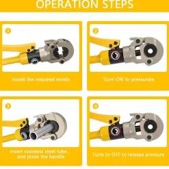 Teeno Pince à Sertir Multicouche 100kn, Pour Raccords sur Tubes: TH16, TH20, TH26, TH32