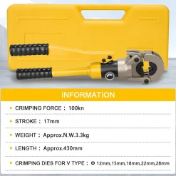 Teeno Pince à Sertir Multicouche (100kn), Pour Raccords sur Tubes: V12, V15, V18, V22, V28
