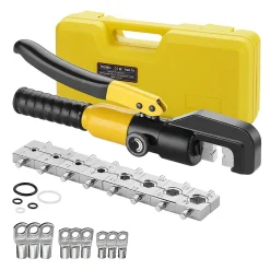 Teeno Tire-Fil-Pinces à Sertir Hydrauliques 10T avec 9 Matrices Hexagonales, Course de 12mm