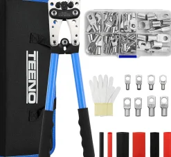 Teeno Pinces à Sertir Kit de 60 cosses, avec pochette de transport