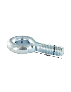 Vis Express Piton Métaux M6X100 Diamètre Oeil 10 Acier zingué - 10 pièces