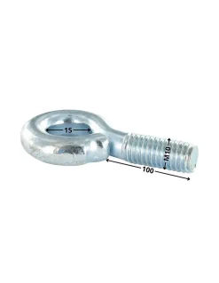 Vis Express Piton Métaux M10X100 Diamètre Oeil 15 Acier zingué - 50 pièces