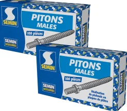 Semin Piton À Visser-Pitons Mâles , Boite de 100 (lot de 2)