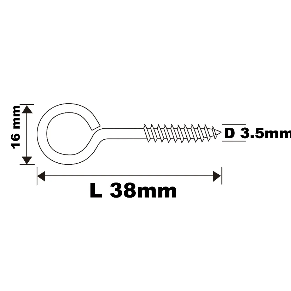 Diall Piton À Visser-Piton à vis en acier zingué 38x14 mm - 2 pièces