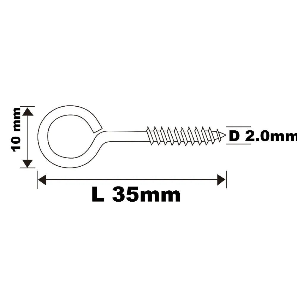 Diall Piton À Visser-Piton à vis en acier zingué 35x16 mm - 20 pièces