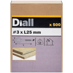 Diall Piton à vis en acier zingué 25x10 mm - 500 pièces