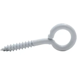Viswood Piton à visser plastifié blanc filet bois