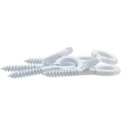 Viswood Piton à visser plastifié blanc filet bois