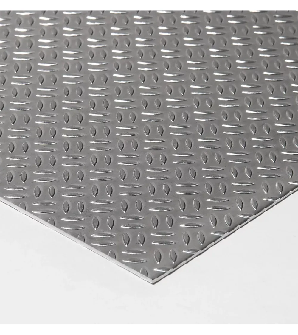 Alucouleur Plaque Aluminium Grain de riz, ép. 1/2mm, Hauteur 75cm x Largeur 70cm