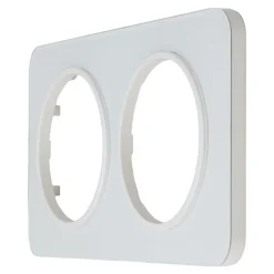Jacobsen Plaque De Finition Pour Interrupteur Et Prise À Composer-Plaque de finition double Espen verre blanc à assembler