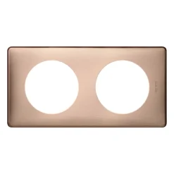 Legrand Plaque De Finition Pour Interrupteur Et Prise À Composer-Plaque de finition double Céliane Métal Copper