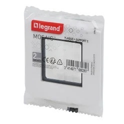 Legrand Plaque de finition 2 modules Mosaïc 0 994 72 coloris blanc l.82 x P.9 x H.82 mm