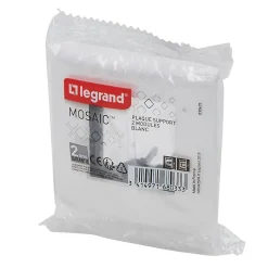 Legrand Plaque de finition 2 modules Mosaïc 0 994 71 coloris blanc l.82 x P.9 x H.82 mm