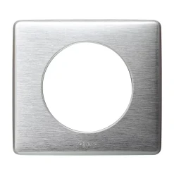 Legrand Plaque de finition 1 poste Céliane 0 998 65 coloris aluminium l.90 x P.9 x H.82 mm
