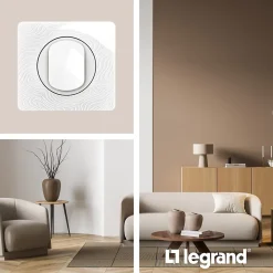 Legrand Plaque de finition 1 poste Céliane CP0621 coloris blanc relief l.90 x P.9 x H.82 mm