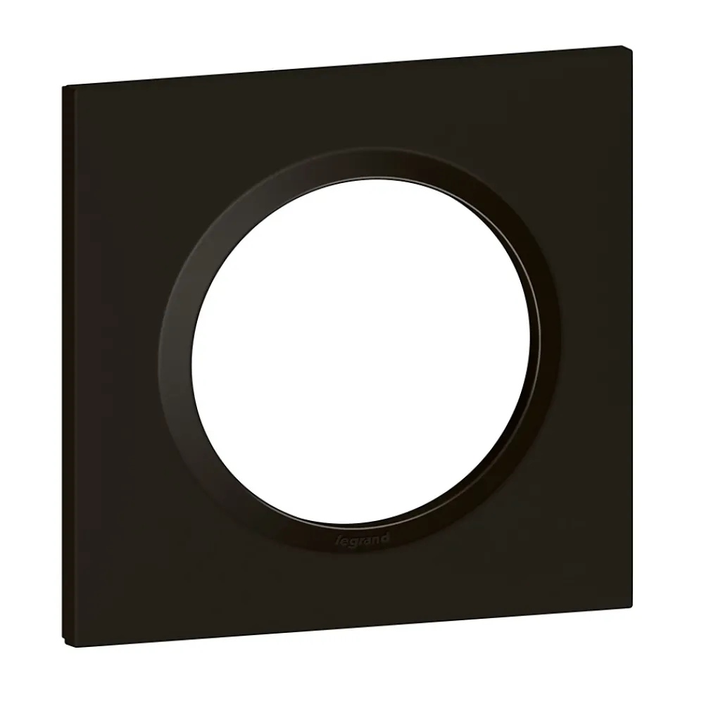 Legrand Plaque de finition 1 poste Dooxie 6 008 61 coloris noir velours l.87 x P.10 x H.87 mm