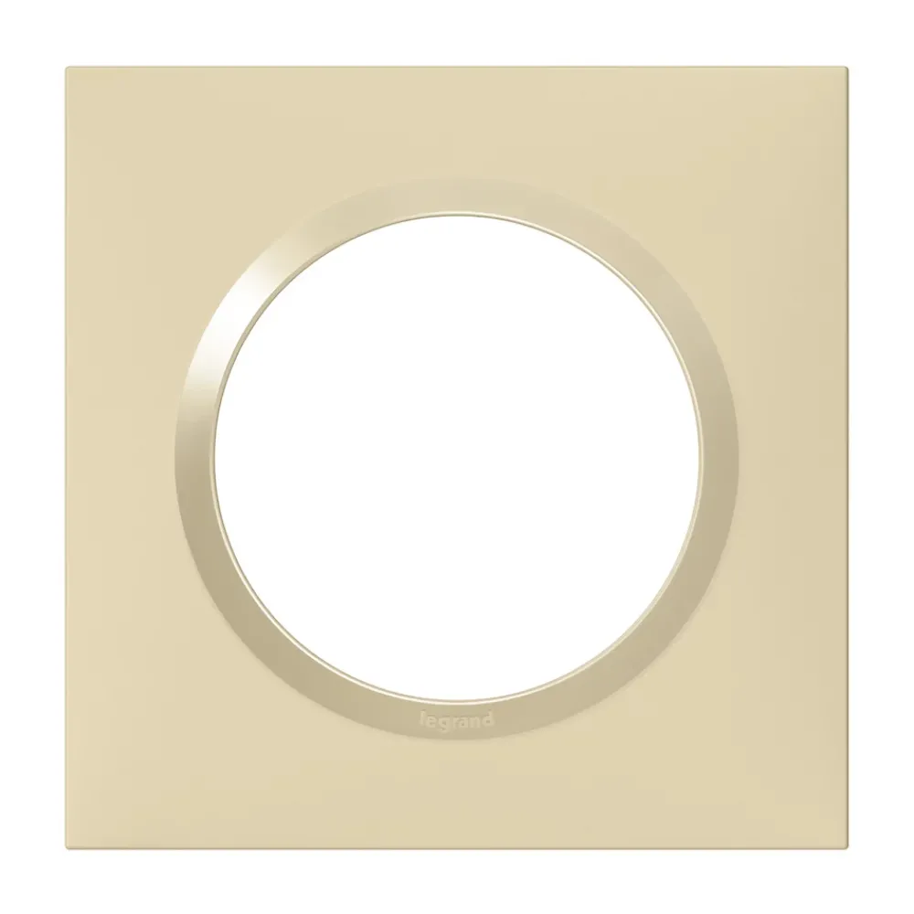 Legrand Plaque De Finition Pour Interrupteur Et Prise À Composer-Plaque de finition 1 poste Dooxie 6 008 11 coloris dune mat avec bague dune brillante l.87 x P.10 x H.87 mm