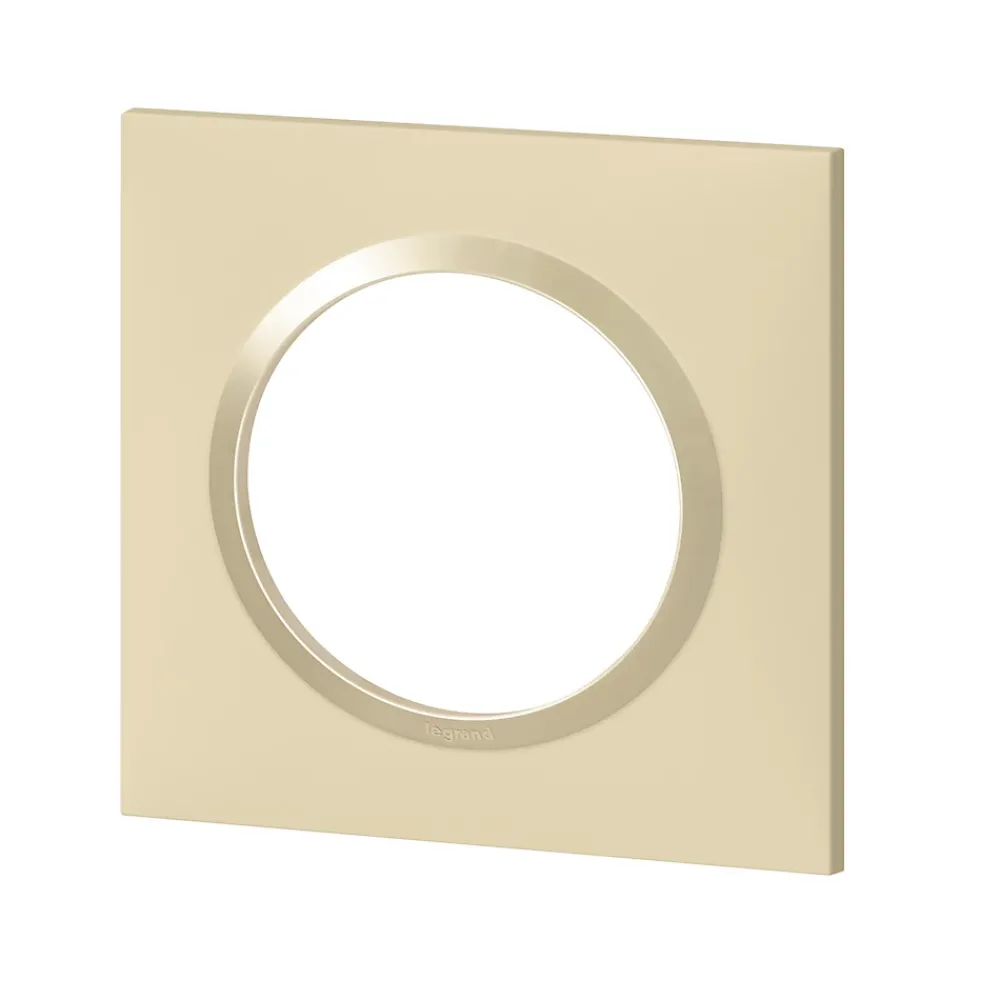 Legrand Plaque De Finition Pour Interrupteur Et Prise À Composer-Plaque de finition 1 poste Dooxie 6 008 11 coloris dune mat avec bague dune brillante l.87 x P.10 x H.87 mm