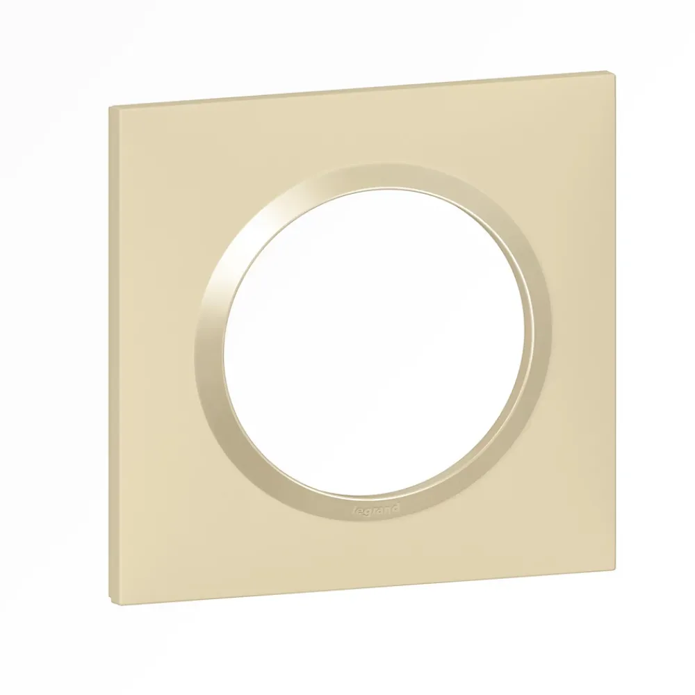 Legrand Plaque De Finition Pour Interrupteur Et Prise À Composer-Plaque de finition 1 poste Dooxie 6 008 11 coloris dune mat avec bague dune brillante l.87 x P.10 x H.87 mm