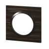 Legrand Plaque De Finition Pour Interrupteur Et Prise À Composer-Plaque de finition 1 poste Dooxie 6 008 81 coloris bois ébène avec bague noire brillante l.87 x P.10 x H.87 mm