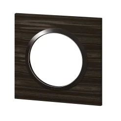 Legrand Plaque De Finition Pour Interrupteur Et Prise À Composer-Plaque de finition 1 poste Dooxie 6 008 81 coloris bois ébène avec bague noire brillante l.87 x P.10 x H.87 mm