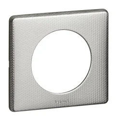Legrand Plaque de finition 1 poste Céliane 0 988 52 coloris alu snake l.90 x P.8,5 x H.82 mm
