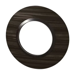 Legrand Plaque de finition 1 poste Dooxie 6 009 79 coloris bois ébène avec bague noire brillante l.100 x P.10 x H.100 mm
