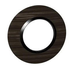 Legrand Plaque de finition 1 poste Dooxie 6 009 79 coloris bois ébène avec bague noire brillante l.100 x P.10 x H.100 mm