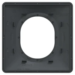 Schneider Electric Plaque de finition 1 poste Ovalis S340702G coloris anthracite avec liseré argent chromé l.87 x P.10 x H.87 mm