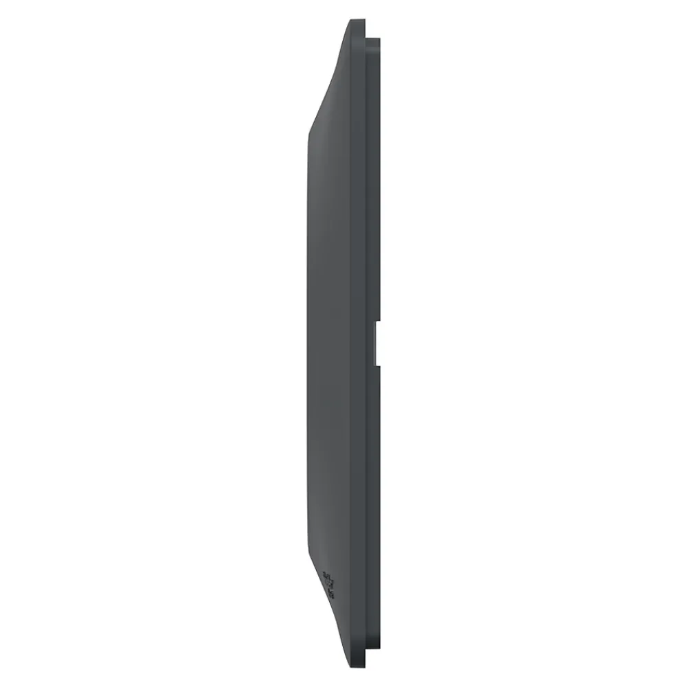 Schneider Electric Plaque de finition 1 poste Ovalis S340702G coloris anthracite avec liseré argent chromé l.87 x P.10 x H.87 mm