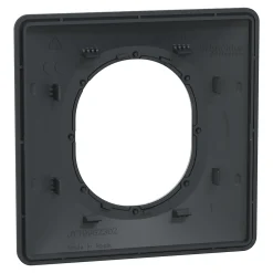 Schneider Electric Plaque de finition 1 poste Ovalis S340702G coloris anthracite avec liseré argent chromé l.87 x P.10 x H.87 mm