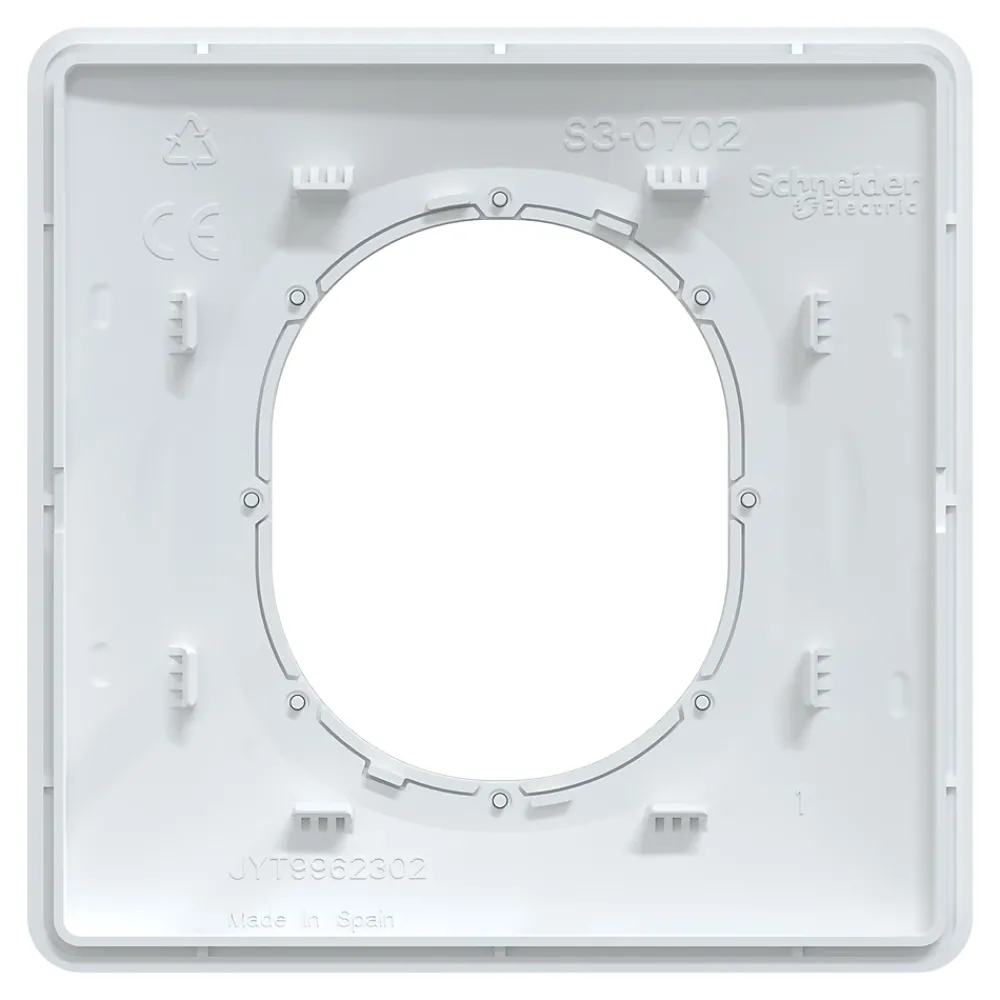 Schneider Electric Plaque de finition 1 poste Ovalis S340702E coloris anthracite avec liseré laiton l.87 x P.10 x H.87 mm