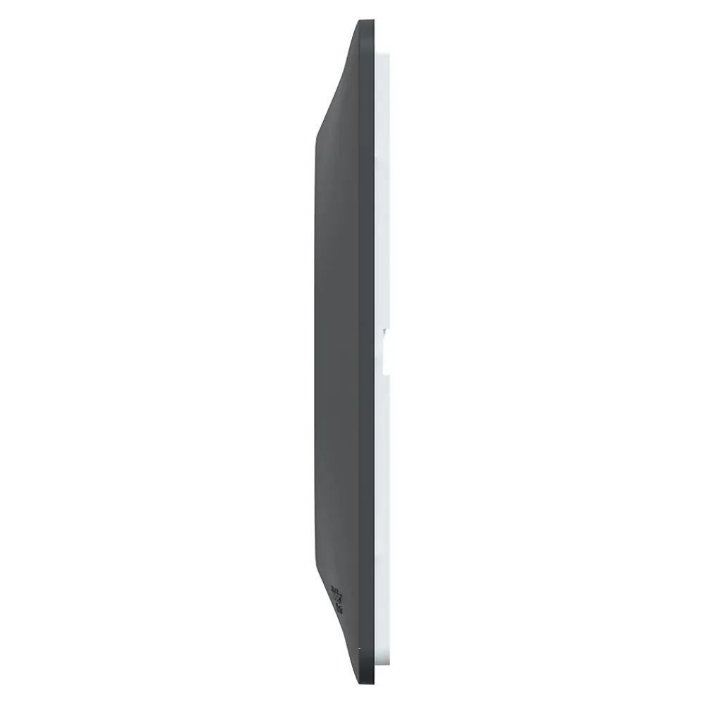 Schneider Electric Plaque de finition 1 poste Ovalis S340702E coloris anthracite avec liseré laiton l.87 x P.10 x H.87 mm