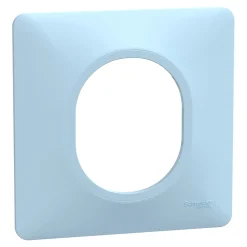 Schneider Electric Plaque De Finition Pour Interrupteur Et Prise À Composer-Plaque de finition 1 poste Ovalis S320702C coloris bleu azurin l.87 x P.10 x H.87 mm