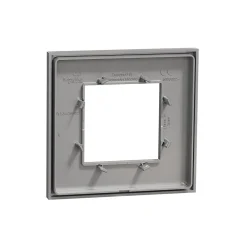 Schneider Electric Plaque de finition 1 poste Unica Déco Essentielle NU600230 coloris aluminium l.88,6 x P.10,25 x H.85 mm