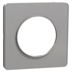 Schneider Electric Plaque de finition 1 poste Odace Touch S530802 coloris aluminium l.85 x P.10 x H.85 mm