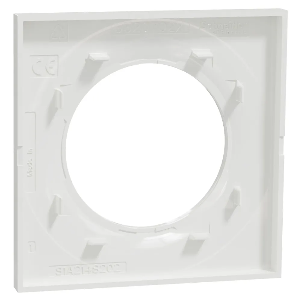 Schneider Electric Plaque de finition 1 poste Odace Styl S52C702 coloris blanc l.85 x P.10 x H.85 mm