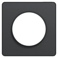 Schneider Electric Plaque De Finition Pour Interrupteur Et Prise À Composer-Plaque de finition 1 poste Odace Touch S54C802 coloris anthracite avec liseré anthracite l.85 x P.10 x H.85 mm