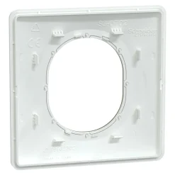 Schneider Electric Plaque De Finition Pour Interrupteur Et Prise À Composer-Plaque de finition 1 poste Ovalis S320702D coloris blanc avec liseré laiton l.87 x P.10 x H.87 mm