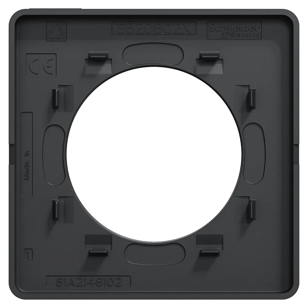 Schneider Electric Plaque De Finition Pour Interrupteur Et Prise À Composer-Plaque de finition 1 poste Odace Touch S540802 coloris anthracite l.85 x P.10 x H.85 mm