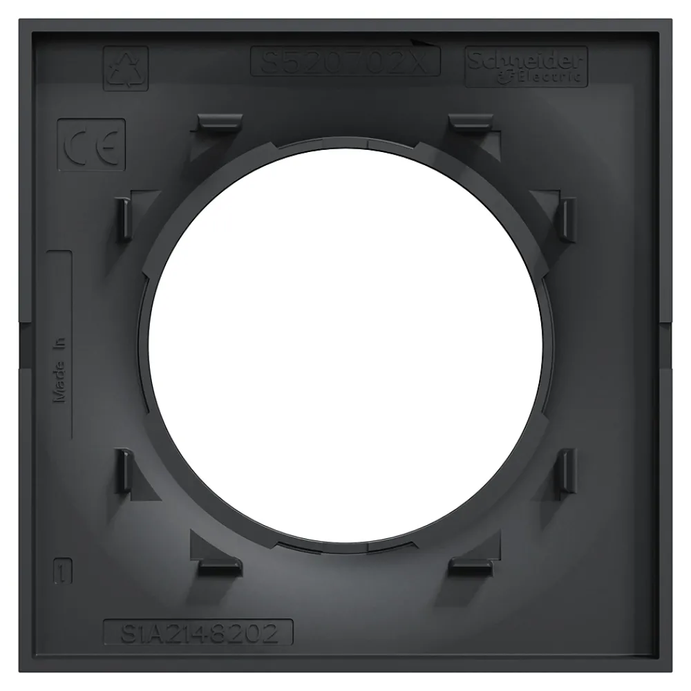Schneider Electric Plaque de finition 1 poste Odace Styl S54C702 coloris anthracite avec liseré anthracite l.85 x P.10 x H.85 mm