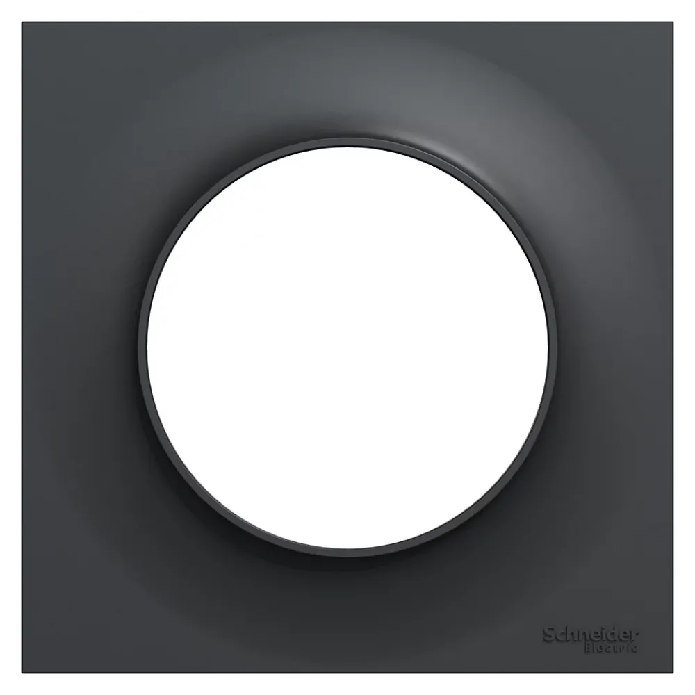 Schneider Electric Plaque de finition 1 poste Odace Styl S54C702 coloris anthracite avec liseré anthracite l.85 x P.10 x H.85 mm